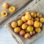 mirabelles sur un tissu